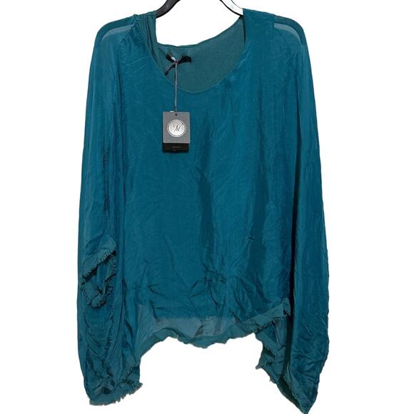 M Made in Italy Tops - NWT M Made in Italy Silk Blend Blouse Flowy Kaftan S